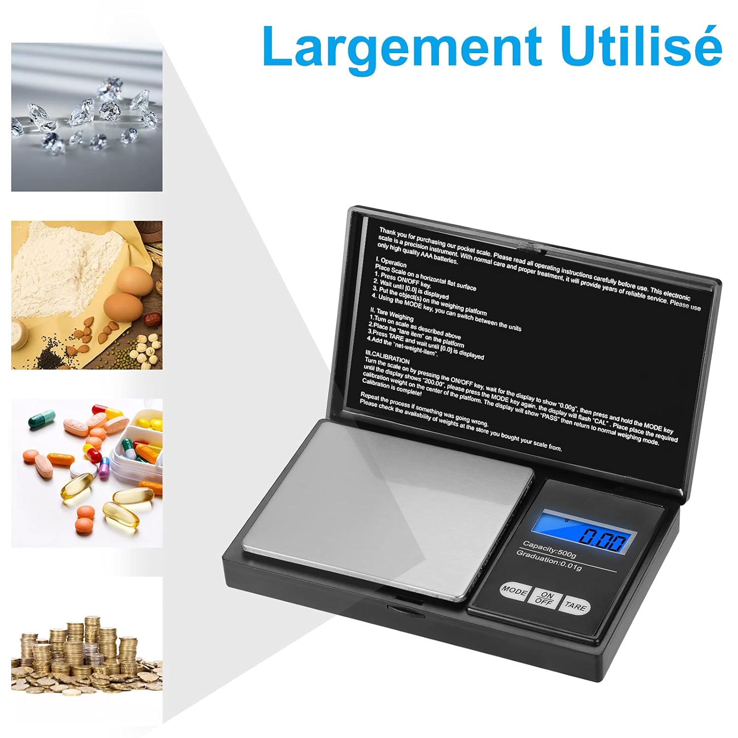 Aurora & Tithonus Stainless Steel 500g Digital Precision Kitchen Scale