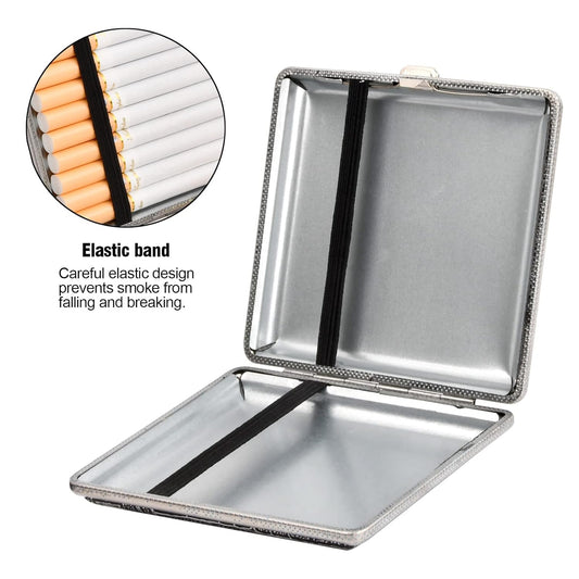Nivofu Vintage Aluminum Cigarette Case Set, Gold and Silver