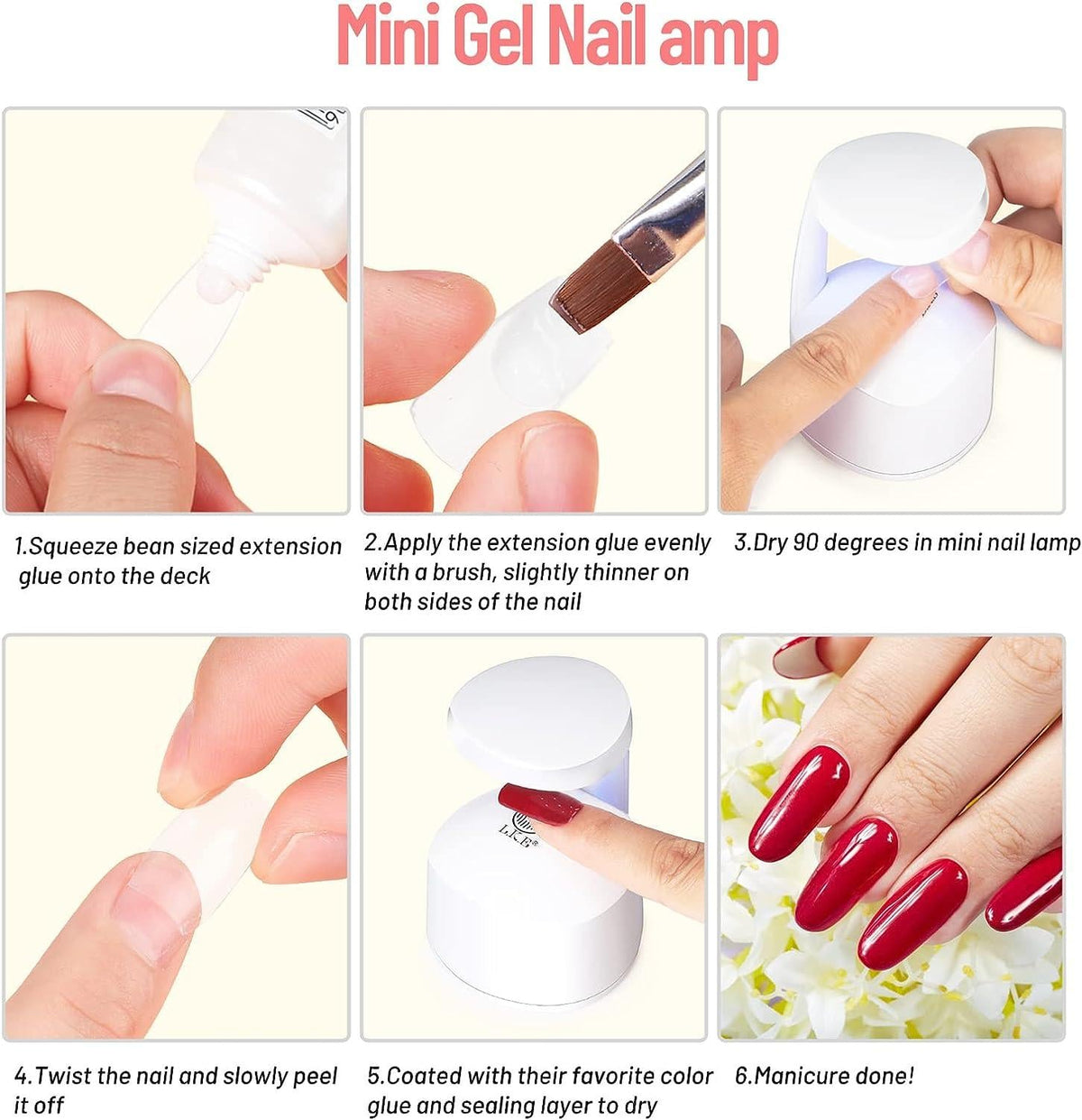 LKE Mini UV LED Nail Lamp Portable USB White