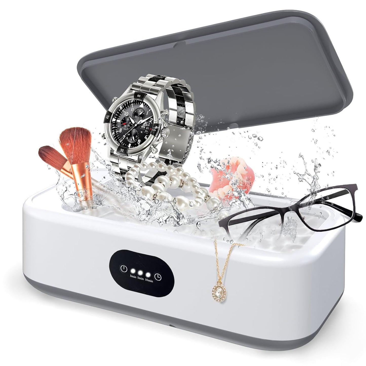 Qwyzor 640ml 49kHz Ultrasonic Cleaner for Jewelry Watches Glasses