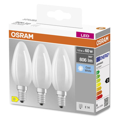 OSRAM Star E14 LED Filament, 4000K Cool White, 60W Equivalent, 3-Pack - Gomix Brands Outlet