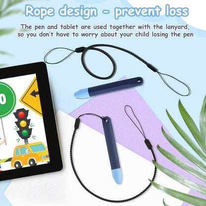 Kid-Friendly Stylus Pens with Anti-Loss Lanyard for Touchscreen – Blue