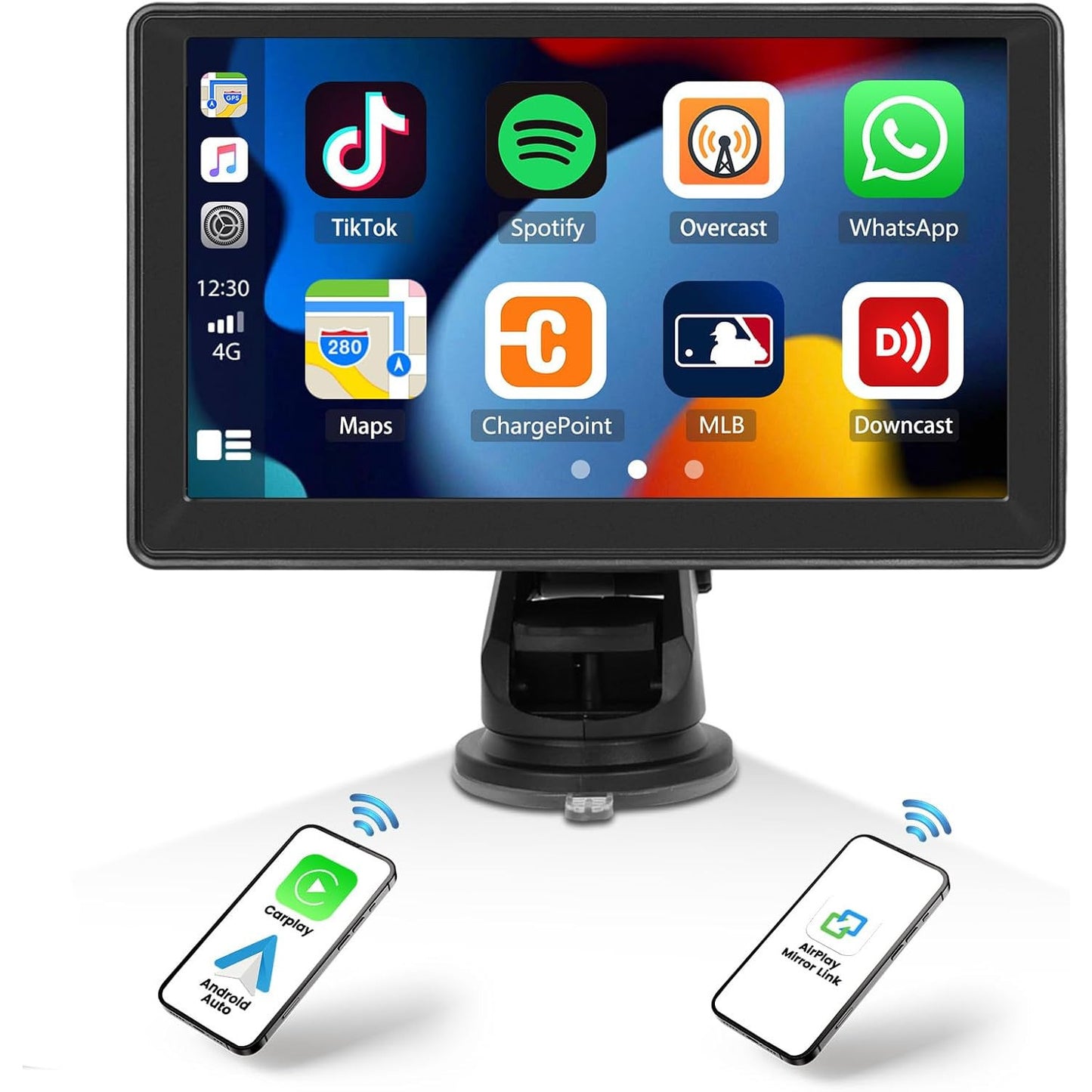SIXWIN 7‑inch Portable Wireless CarPlay Android Auto Touchscreen Stereo