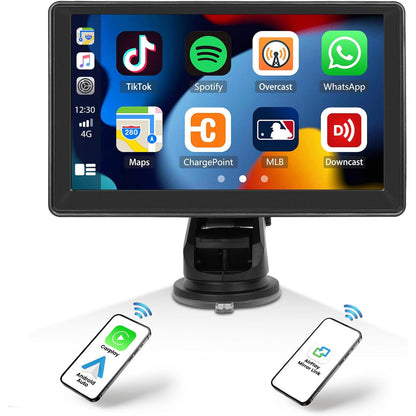 SIXWIN 7‑inch Portable Wireless CarPlay Android Auto Touchscreen Stereo