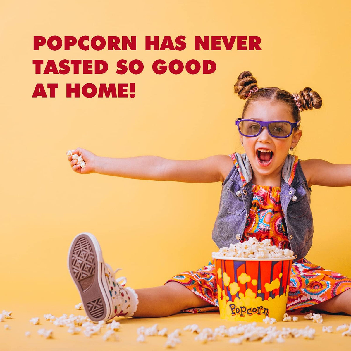Edihome Popcorn Maker 1200W with Measuring Spoon