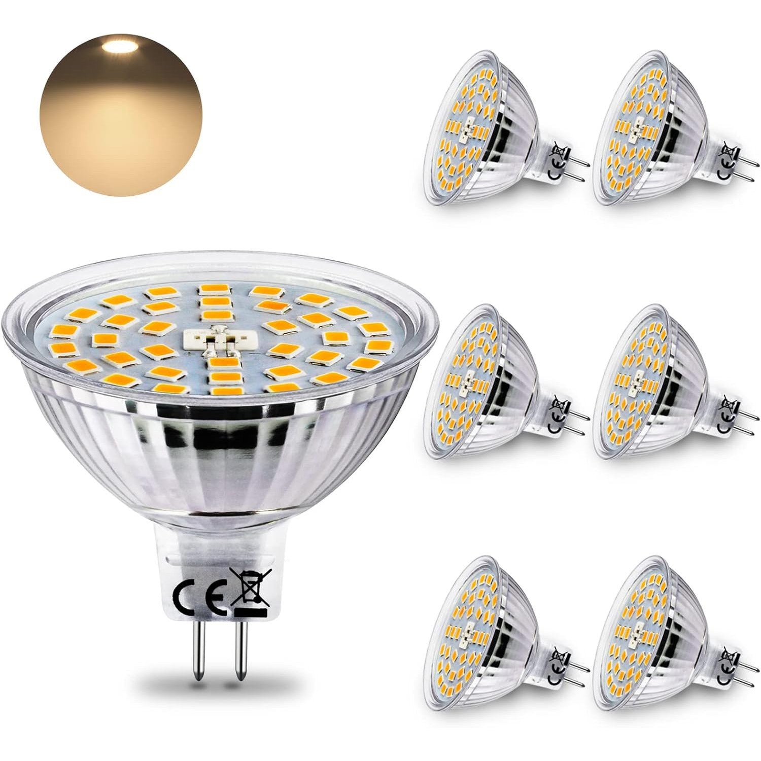 HiBay 6-Pack GU5.3 MR16 LED Spotlights Warm White 3000K 4W