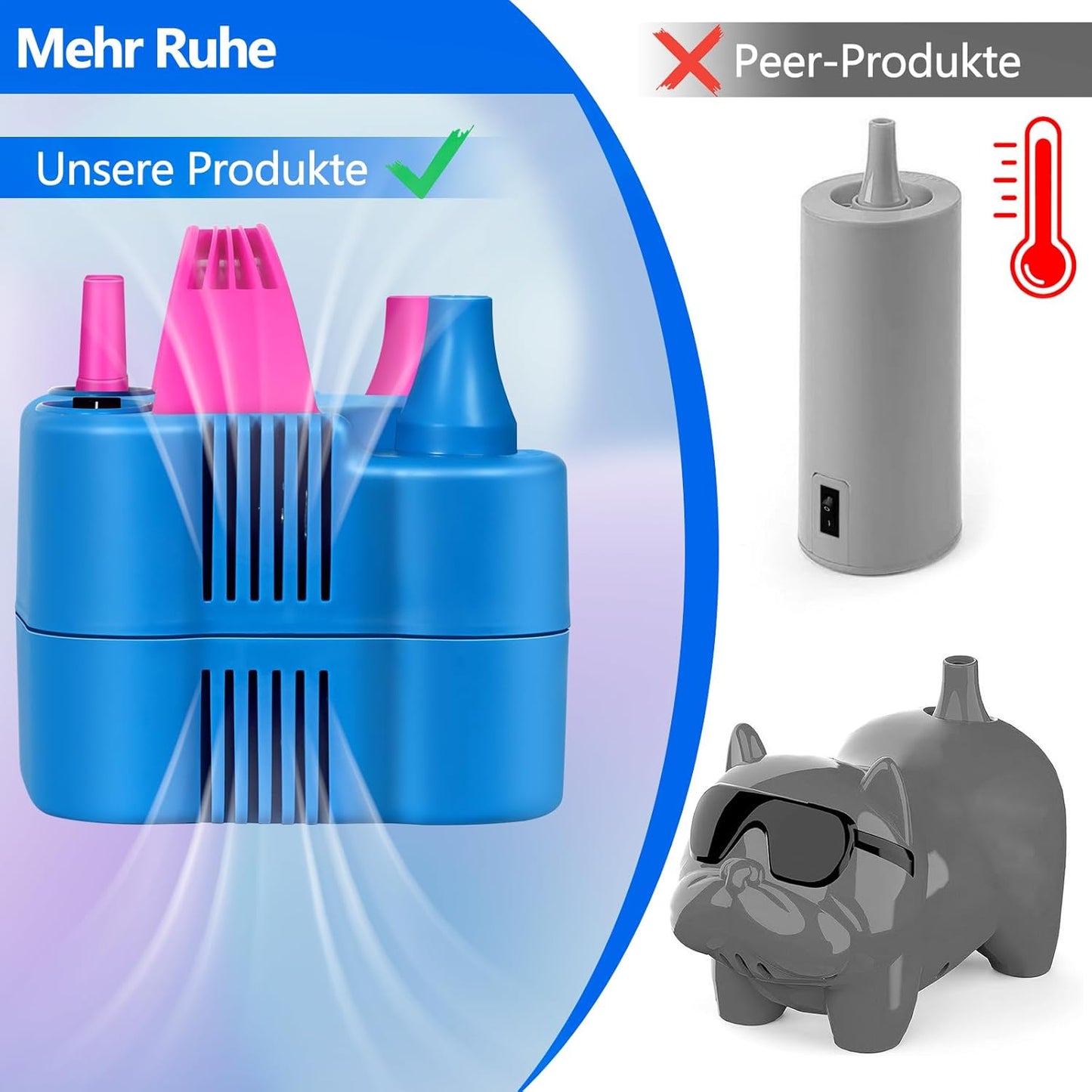 FLSEPAMB 600W Electric Balloon Pump with Dual Nozzle Set