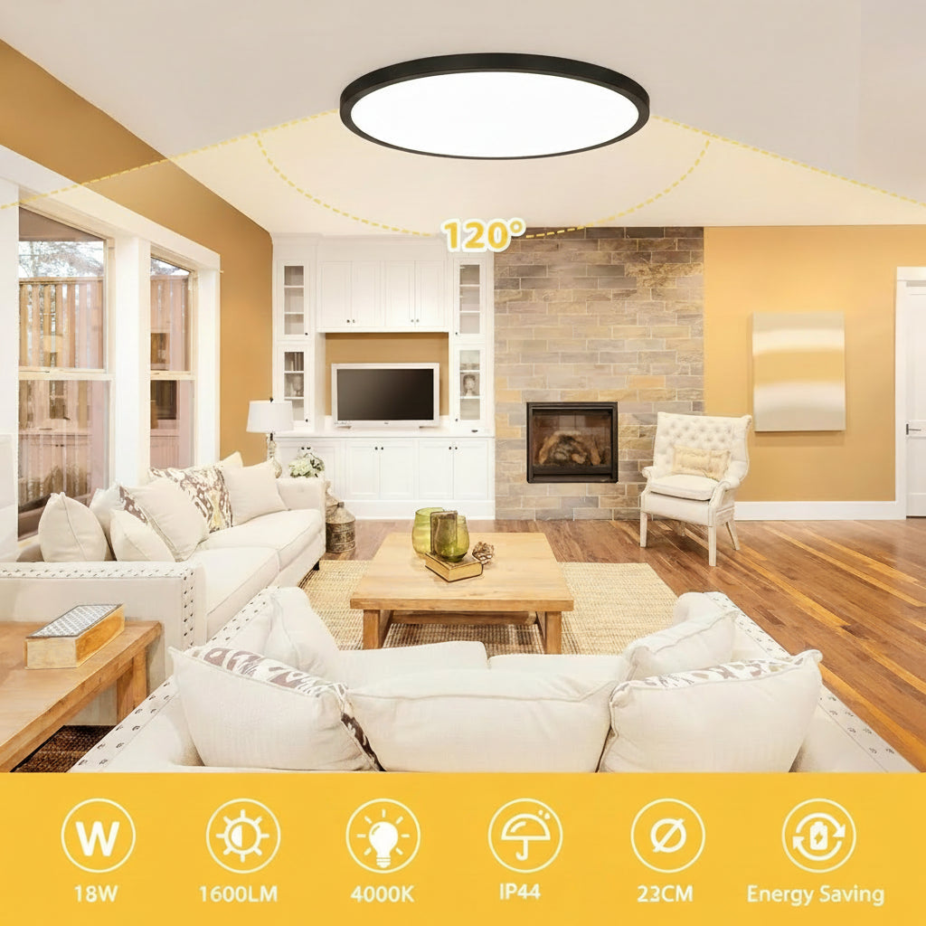 OUILA LED Round Ceiling Light 18W 1600lm IP44 22 cm