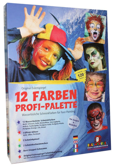 Vibrant 12‑Colour Pro Makeup Palette for Kids Carnival