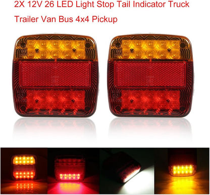 zolyet 12V Rear Stop Tail Indicator Lights 2 Pcs