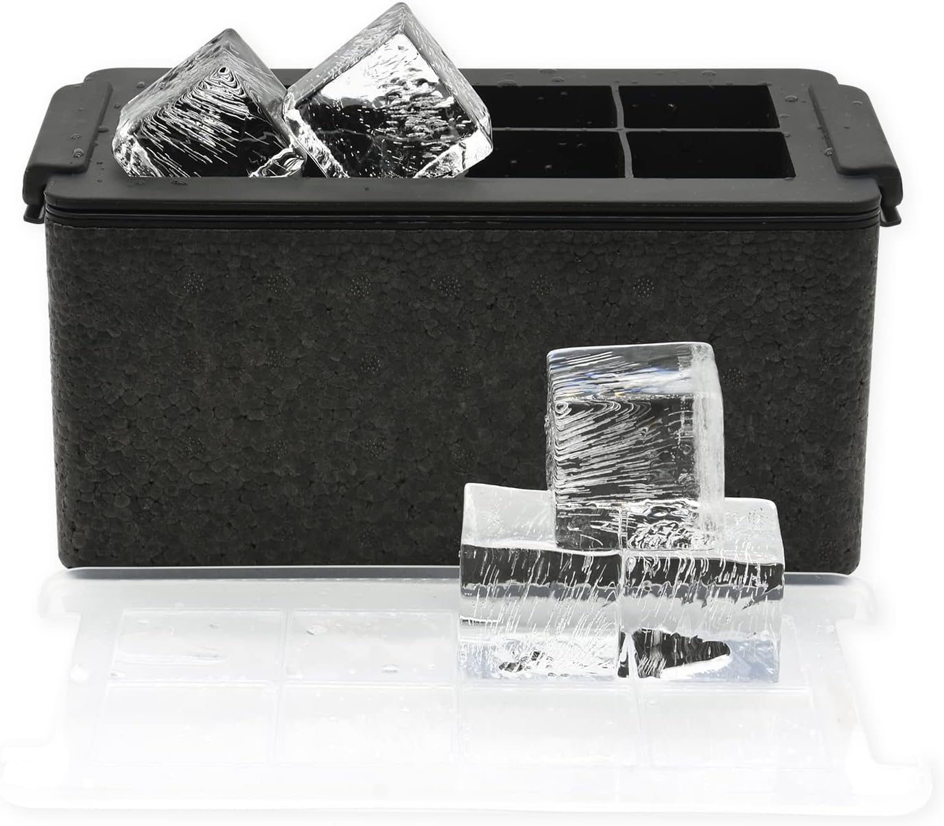 Bangp Crystal Clear Ice Cube Tray, 8 Large 2" Squares