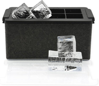Bangp Crystal Clear Ice Cube Tray, 8 Large 2" Squares