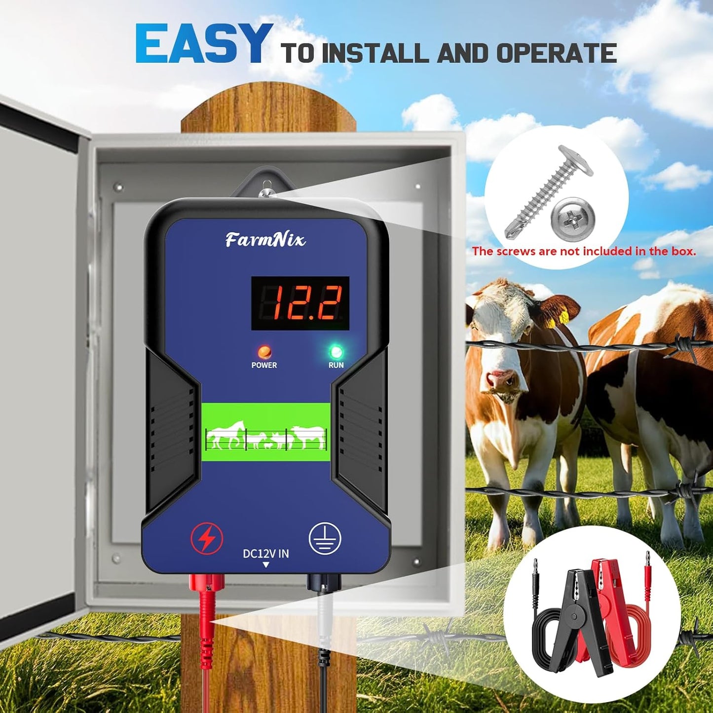 FarmNix 15KM High Voltage Electric Fence Controller 2J
