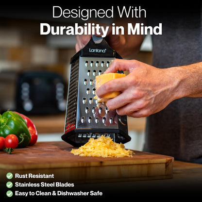 Lantana Cheese Grater Handheld Stainless Steel Box with Container