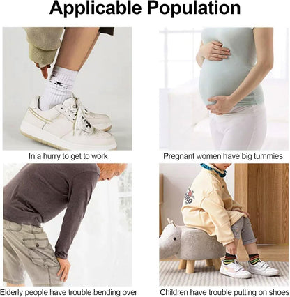 CDRPD Stainless Steel Long Shoehorn with Rubber Grip and Rope