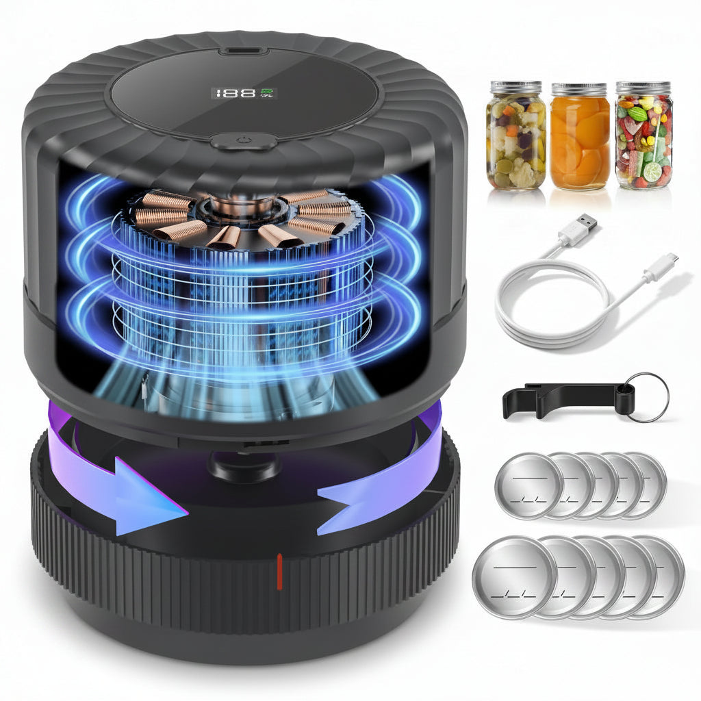SelePow VP06+ Cordless Mason Jar Vacuum Sealer Black