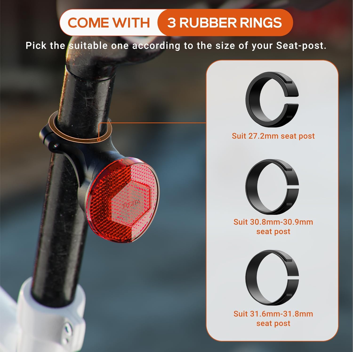 TUSITA Hidden Airtag Seatpost Mount for Garmin Varia