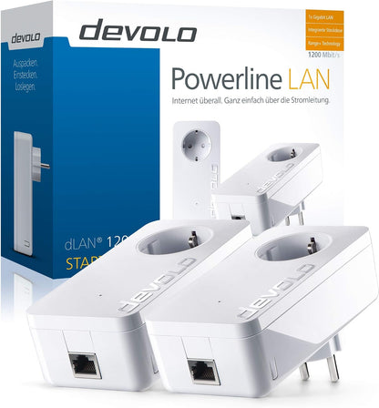 Devolo dLAN 1200+ Powerline Adapter Starter Kit 9376 White