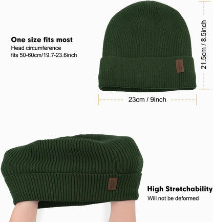 Wmcaps Plush Fleece Lined Winter Knit Beanie Hat for Men Women