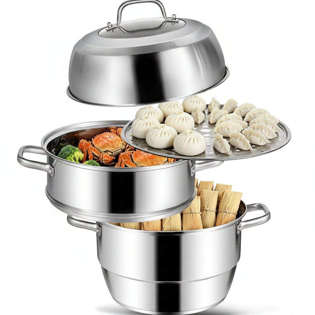 VENTION 3 Tier Stainless Steel Steamer Pot 11 Inch