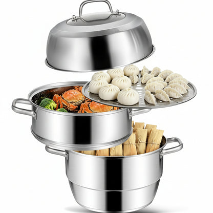 VENTION 3 Tier Stainless Steel Steamer Pot 11 Inch