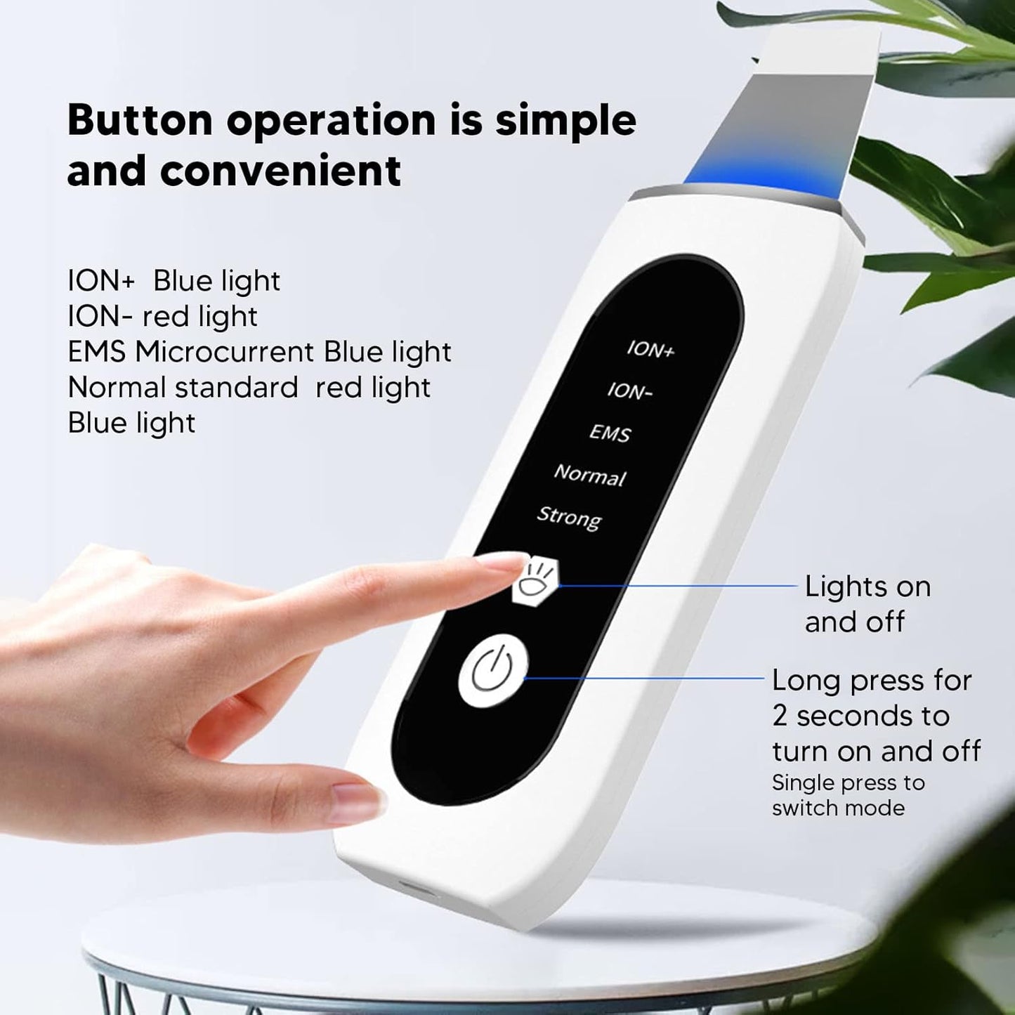 ZJchao Ultrasonic Facial Skin Scrubber Pen for Blackhead Removal