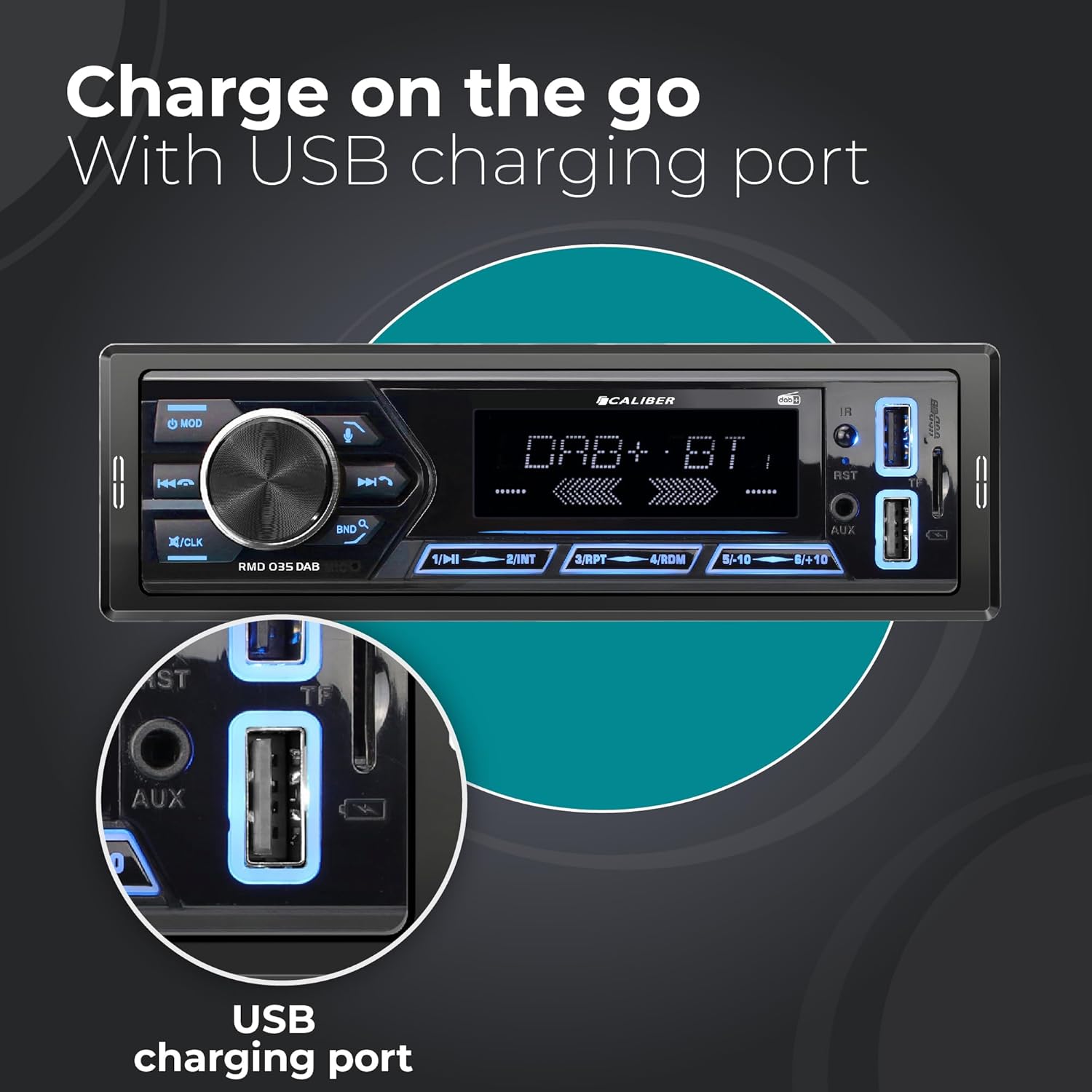 Caliber 1DIN Bluetooth Car Radio with DAB+ and USB