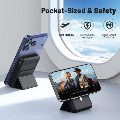 Azmuth KT-D020 10000mAh Magnetic Wireless Power Bank with USB-C Cable and LED Display