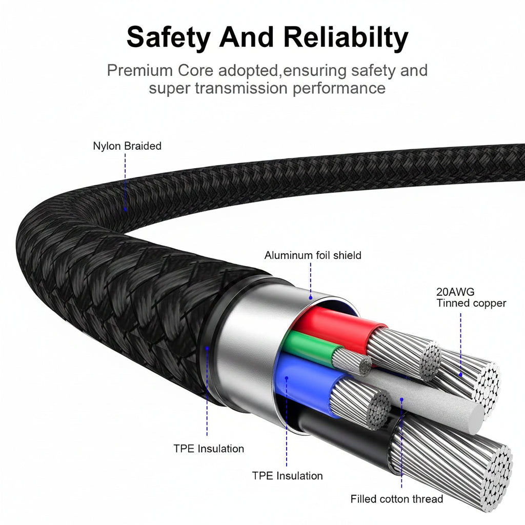 Ploiwue USB-A to USB-C Braided Charger Cable
