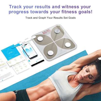 Healthkeep Bluetooth Smart Body Scale with 13 Measurements, 180lb Capacity