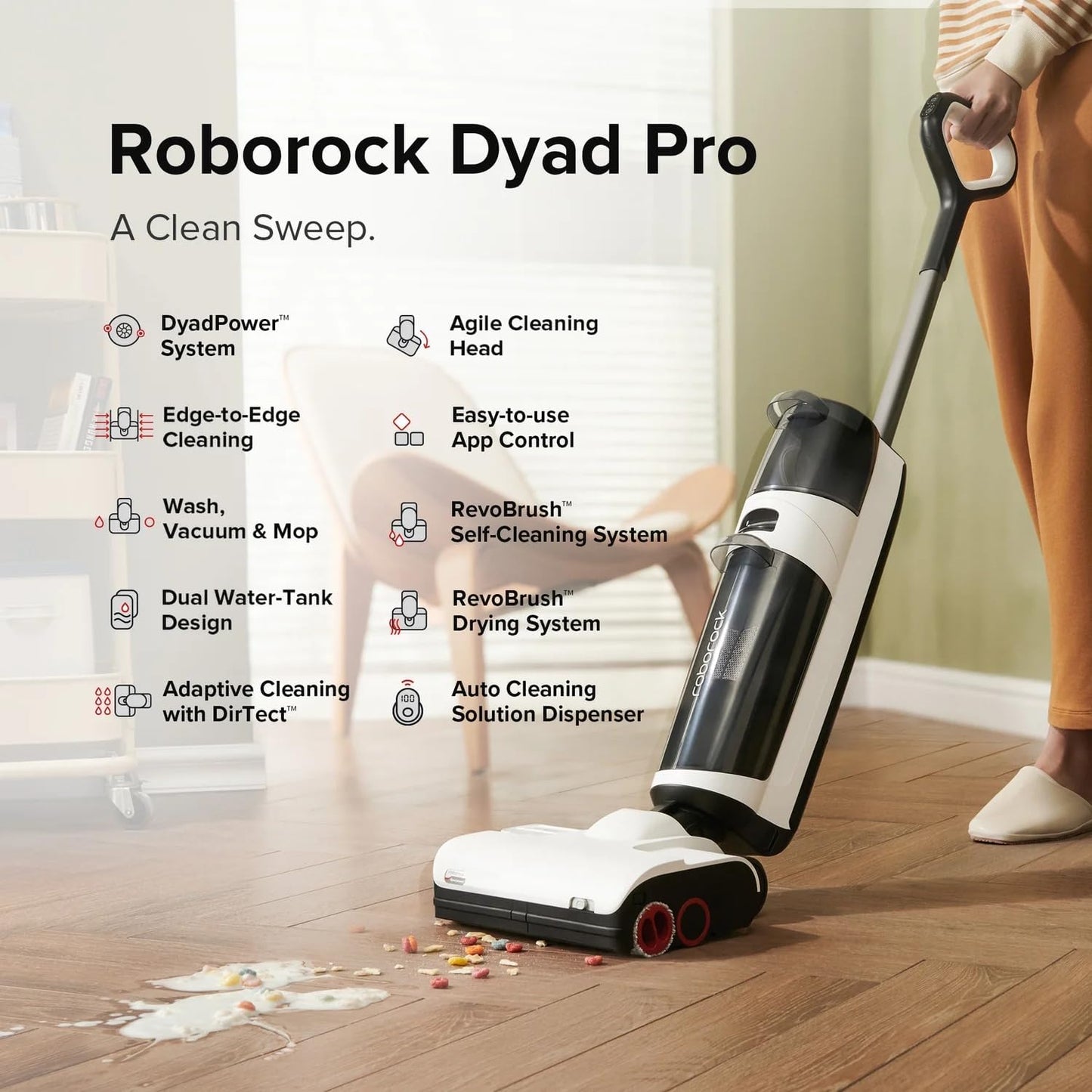 Roborock Dyad Pro Cordless Wet & Dry Vacuum 17000Pa with App Control