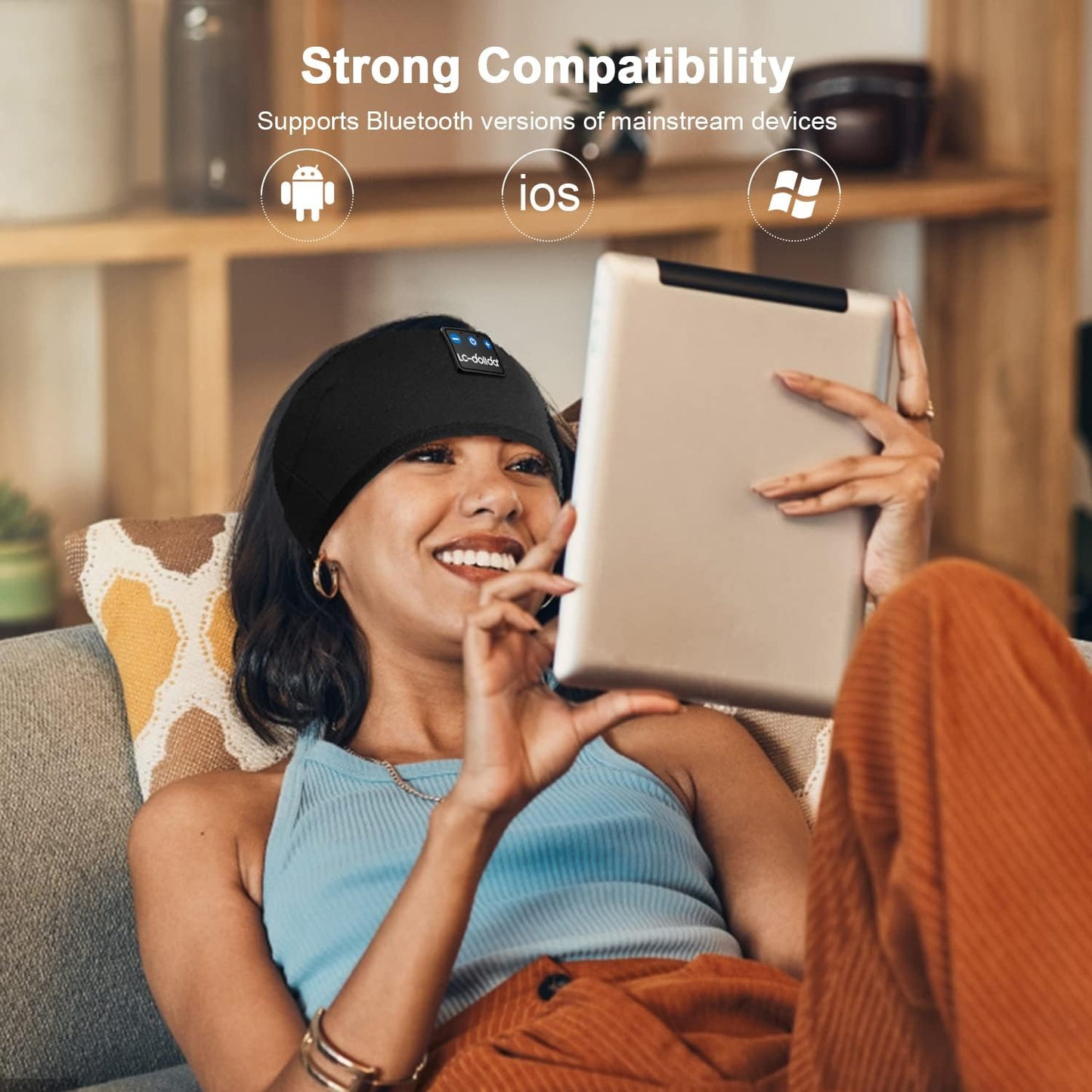 Comfortable Sleep Headphones Bluetooth 5.4 Headband with Ultra-Thin HD Stereo Speakers
