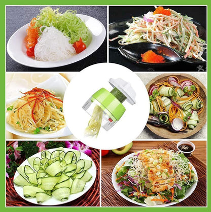 Womdee SLC-292 5-in-1 Handheld Spiralizer Vegetable Slicer Green