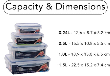 Maturi 5-Piece Airtight Food Storage Container Set with Lids
