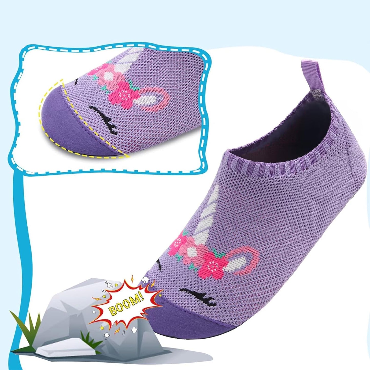 Kyopp Kids Breathable Non-Slip Barefoot Slippers - Soft Indoor Play Shoes