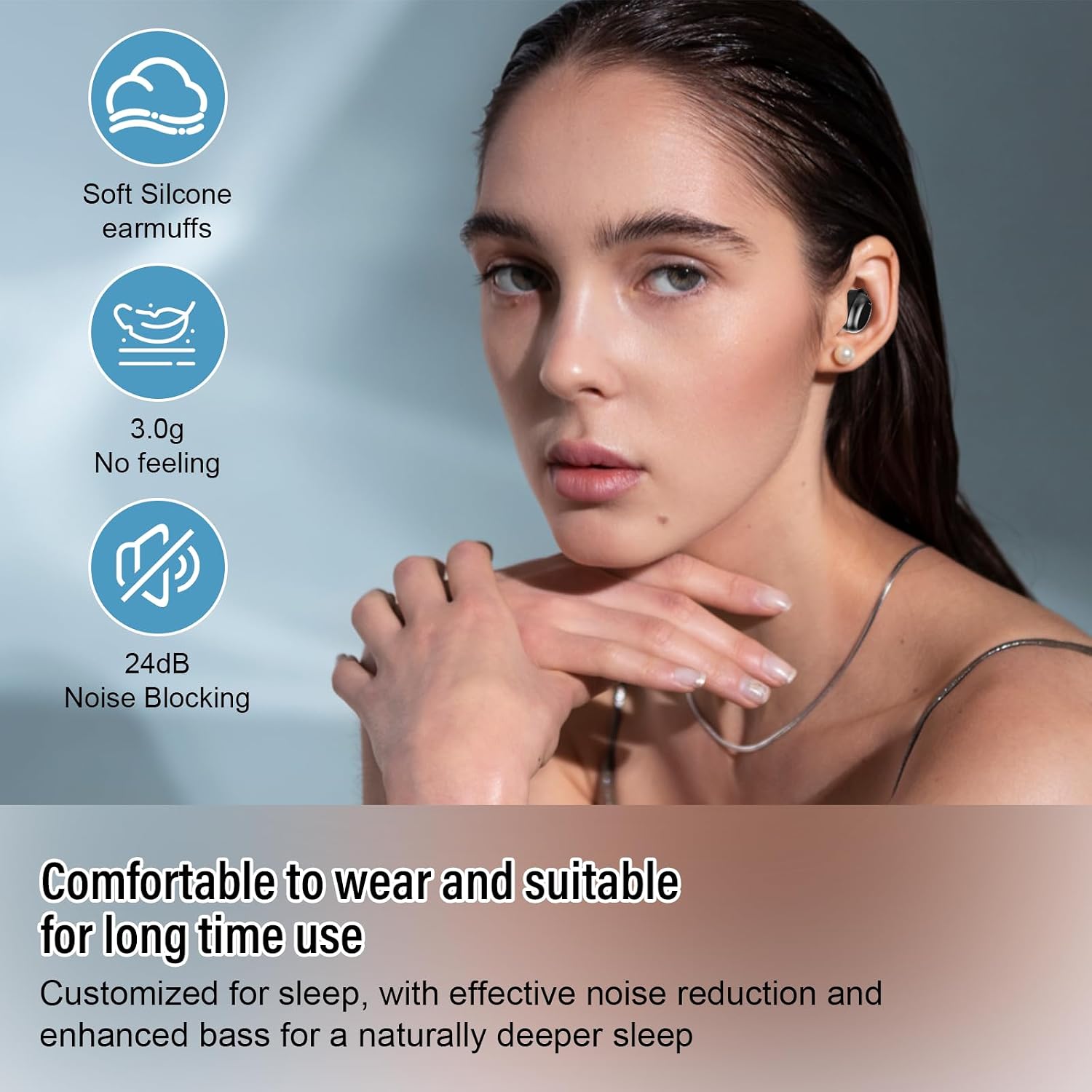 DUSONLAP SU8 Bluetooth 5.4 Wireless Earbuds 47H Playtime Noise Cancelling LED Display Touch Control IPX7 Waterproof USB-C Black