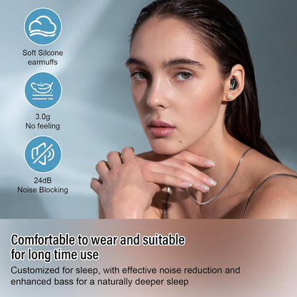 DUSONLAP SU8 Bluetooth 5.4 Wireless Earbuds 47H Playtime Noise Cancelling LED Display Touch Control IPX7 Waterproof USB-C Black