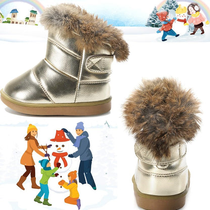 Cozy Fur-Lined Waterproof Winter Boots for Baby Girls