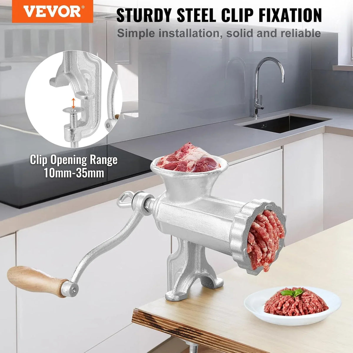 VEVOR Heavy-Duty Cast Iron Manual Meat Grinder with Sausage Tubes - Gomix Brands Outlet