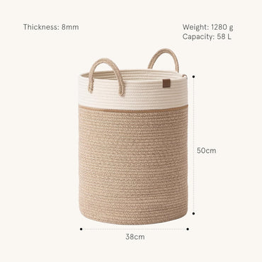 Braided Cotton Laundry Basket