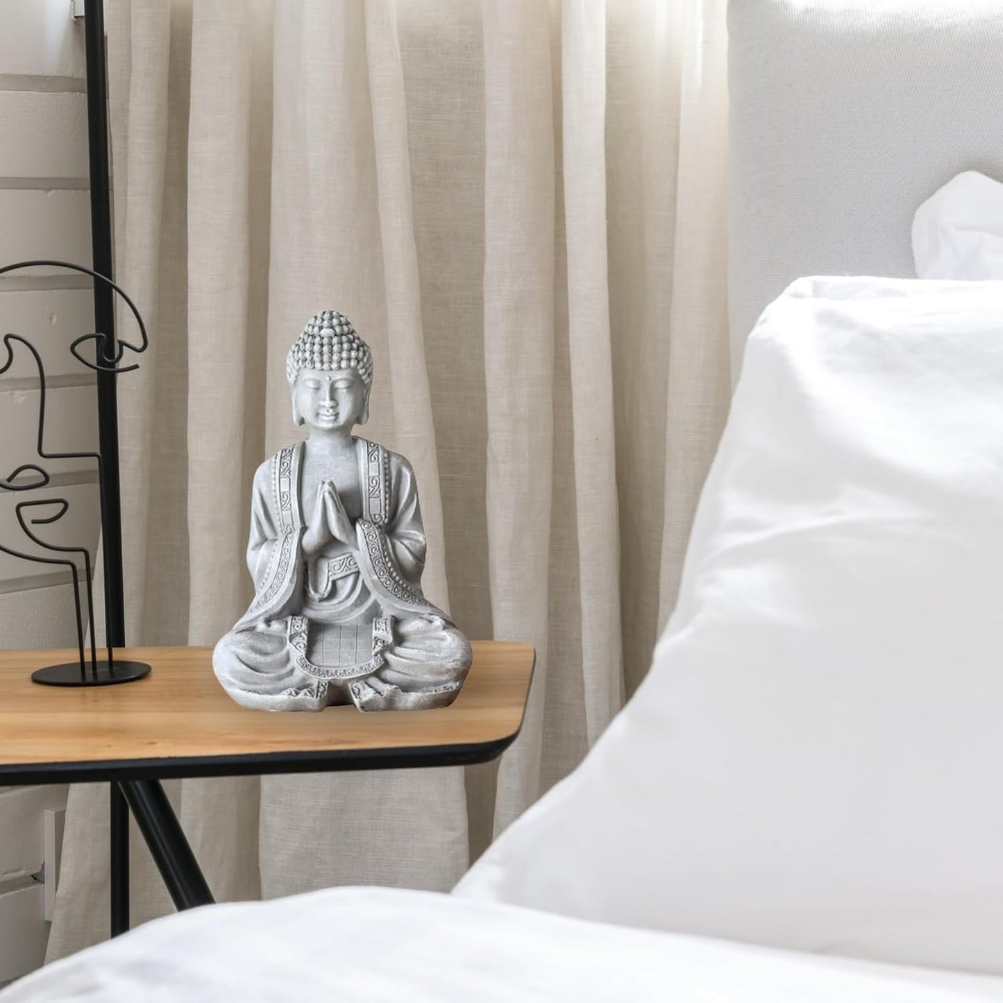 Zen Light SBM2 Stone Buddha Figurine Meditation Grey 10 x 5 x 12.5 cm
