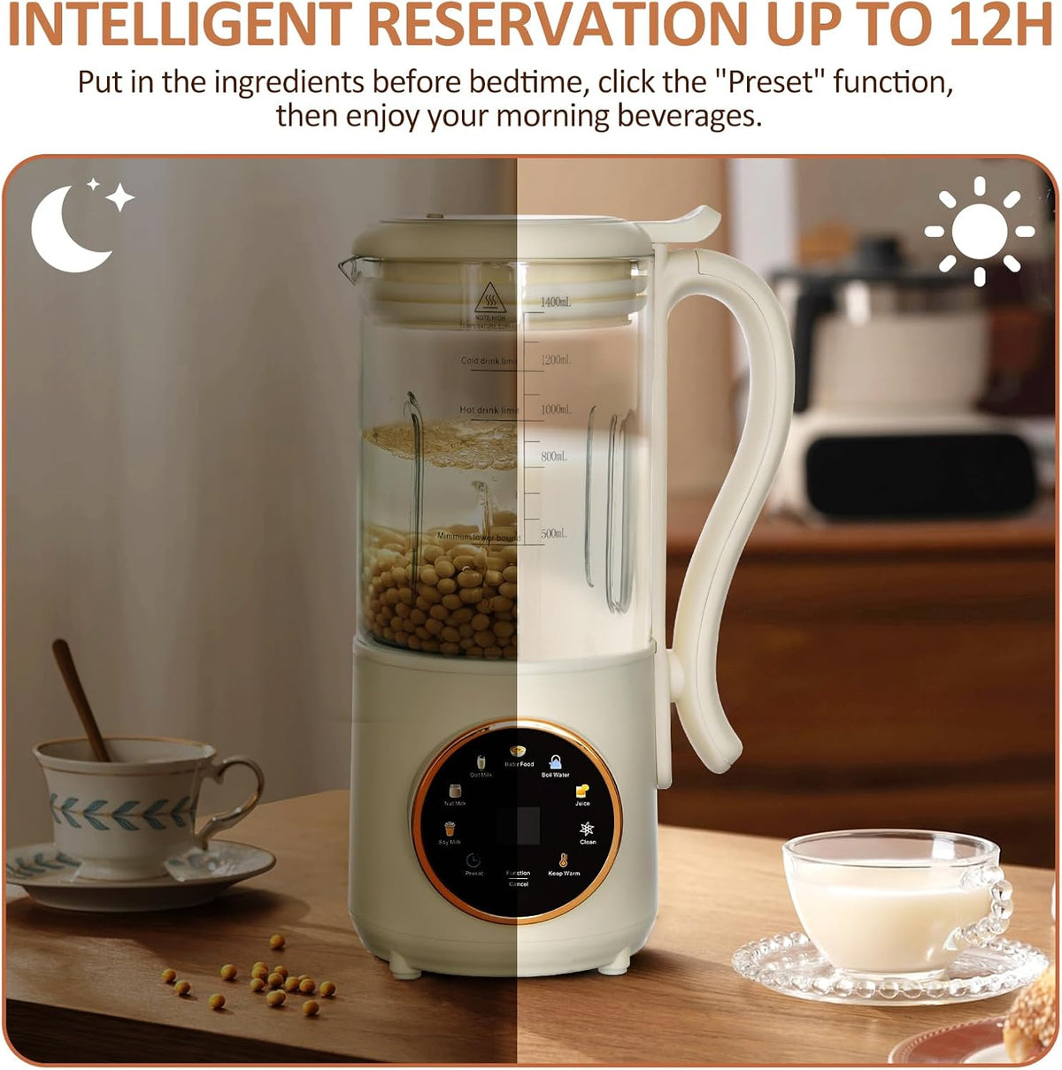Umelee JX-319 Automatic Soy Milk Maker 1.4L Beige