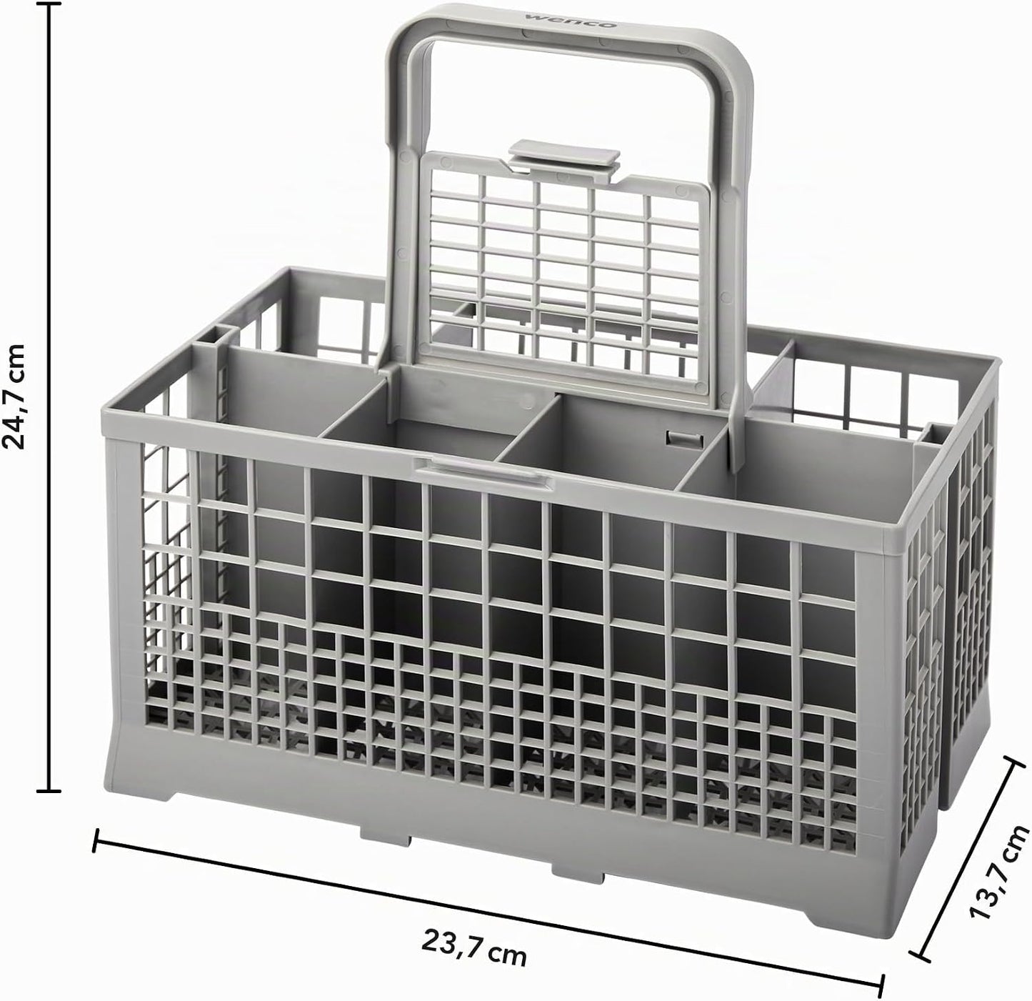 Wenco Dishwasher Cutlery Basket 7 Compartments Grey