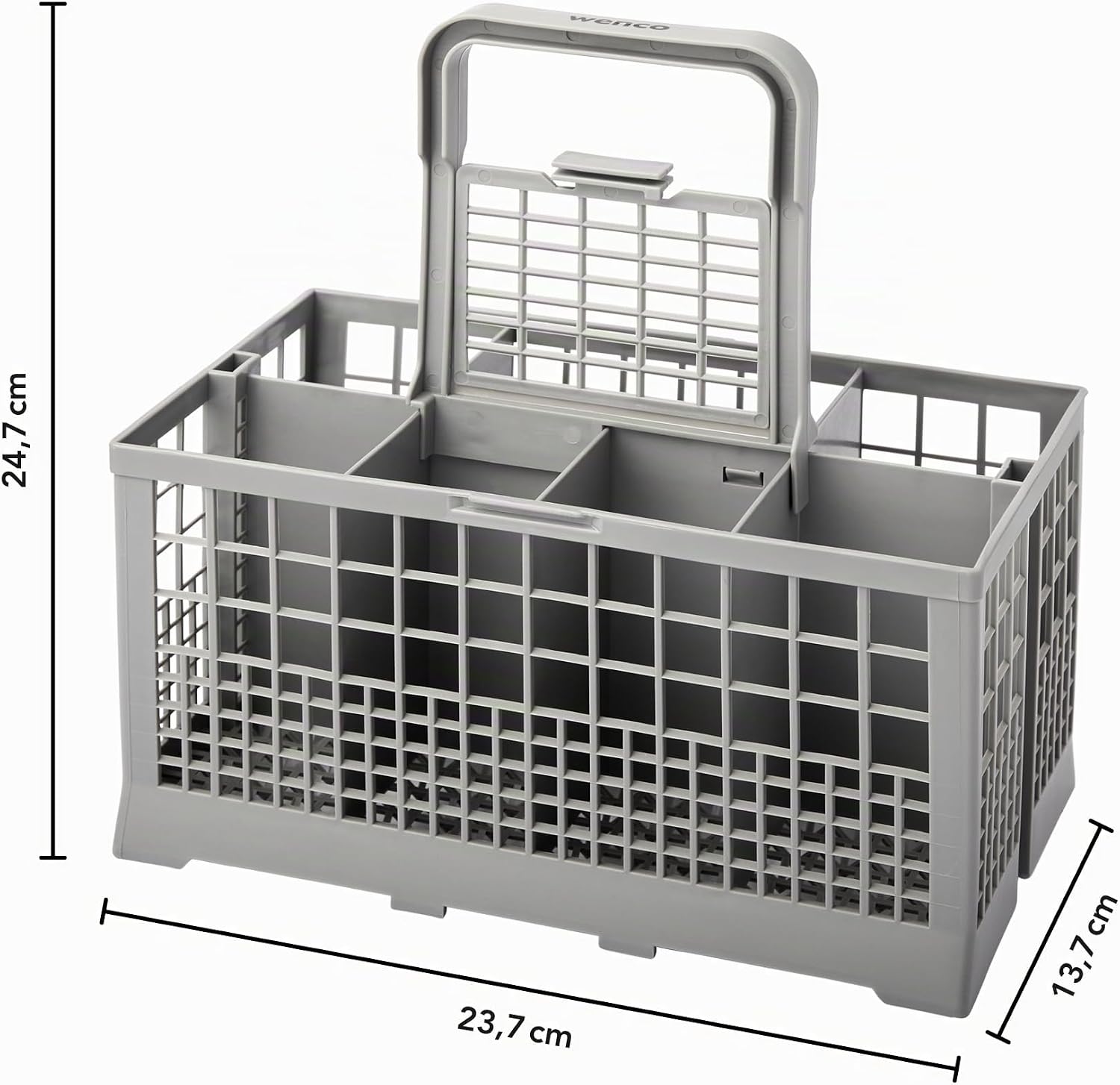 Wenco Dishwasher Cutlery Basket 7 Compartments Grey