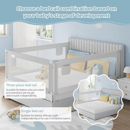 WOLTU 79-inch Adjustable Toddler Bed Rail Guard: Portable Baby Safety Barrier