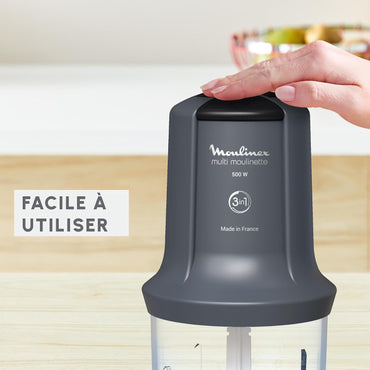 Moulinex Multi Moulinette Electric Chopper 500W 500ml 2 Speed Grey AT711B10