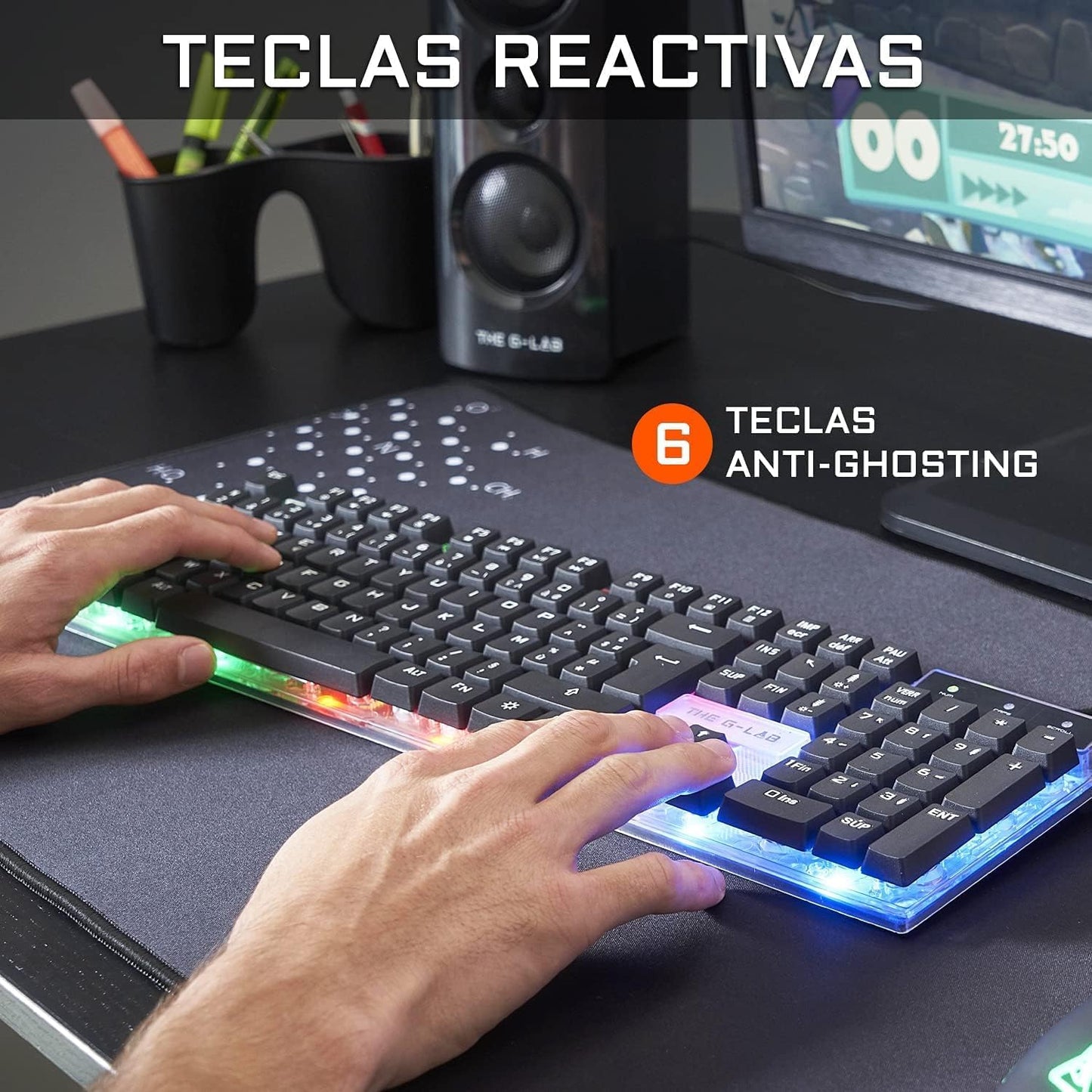 THE G-LAB Yttrium Gaming Keyboard Mouse Combo with Backlit Keys