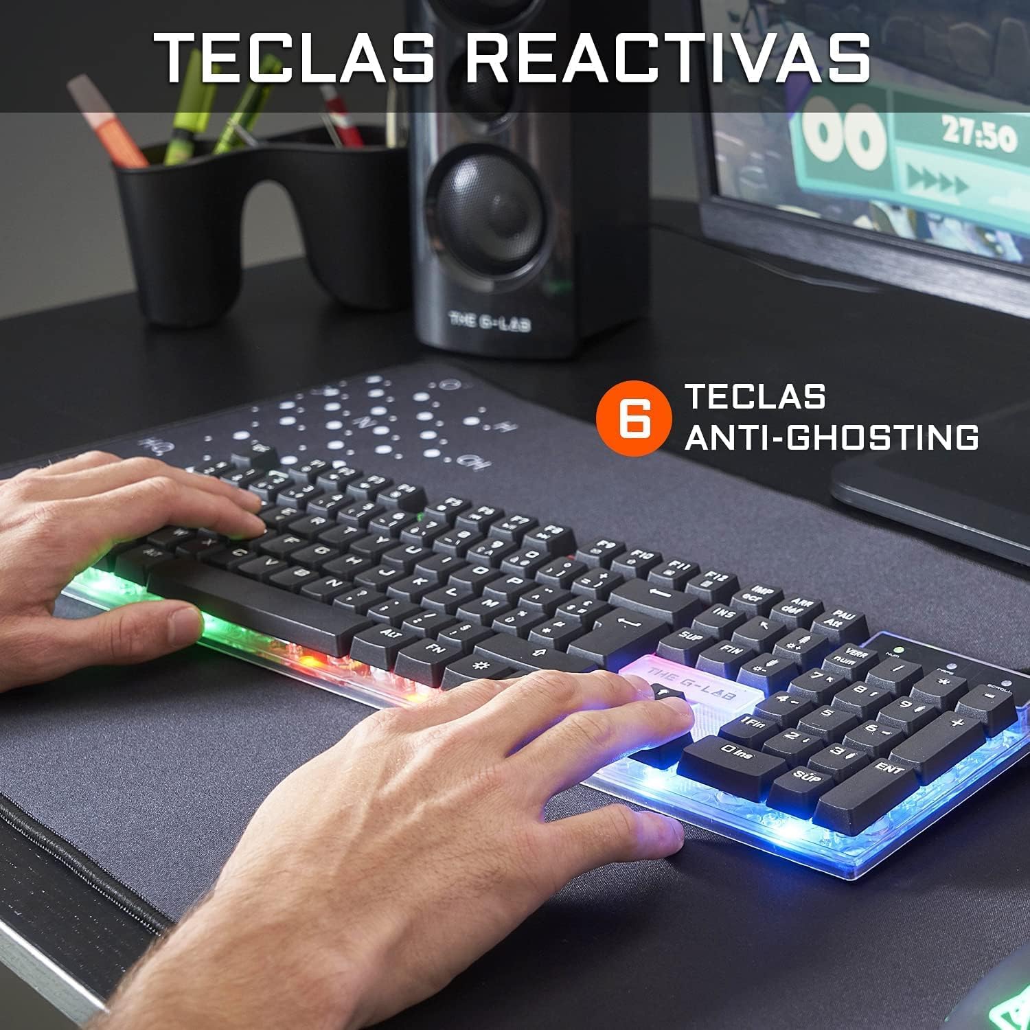 THE G-LAB Yttrium Gaming Keyboard Mouse Combo with Backlit Keys