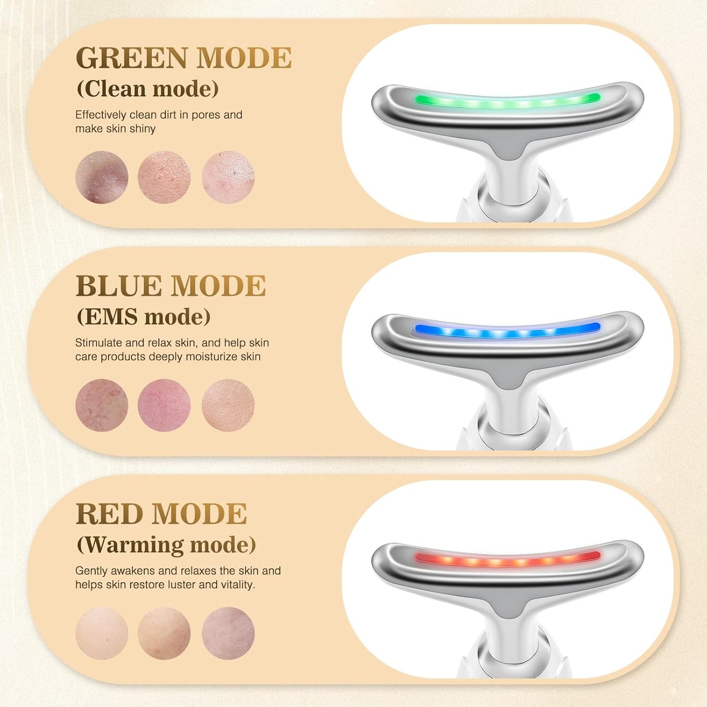 Aiseeok EMSMJYV04 Face Massager 3 Modes 45°C Warming