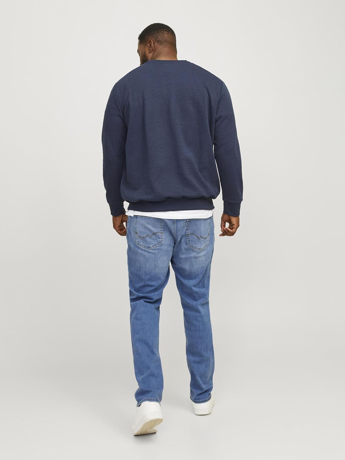 Jack & Jones Navy Plus Size Men's Sweatshirt – Soft Cotton